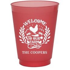 Welcome To Our Farm Colored Shatterproof Cups