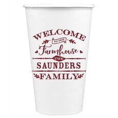 Welcome To Our Farmhouse Paper Coffee Cups