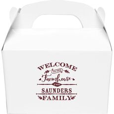Welcome To Our Farmhouse Gable Favor Boxes
