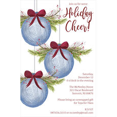 Watercolor Ornaments Holiday Invitations