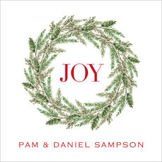 Evergreen Wreath Flat Enclosure Cards