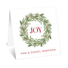 Evergreen Wreath Folded Enclosure Cards