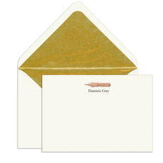 Gold Nib Engraved Motif Flat Note Cards