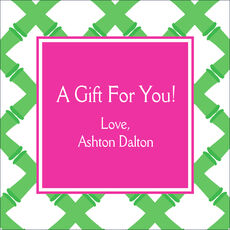 Green Bamboo Square Stickers