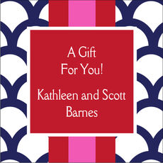 Navy Shells Square Gift Stickers