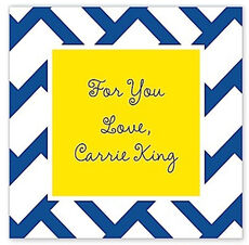 Navy Basketweave Square Gift Stickers