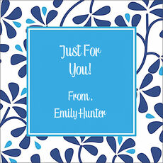 Blue China Square Gift Stickers