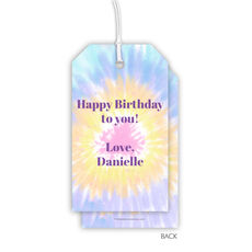 Pastel Burst Tye-Dye Vertical Hanging Gift Tags