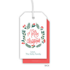 Holiday Wreath Vertical Hanging Gift Tags