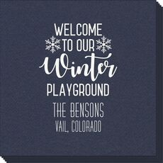 Welcome To Our Winter Playground Linen Like Napkins