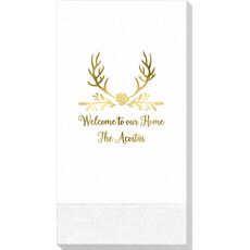 Pine Berry Antlers Guest Towels