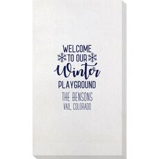 Welcome To Our Winter Playground Bamboo Luxe Guest Towels