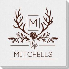 Family Antlers Linen Like Napkins