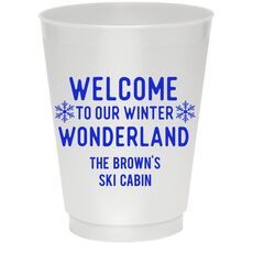 Welcome To Our Winter Wonderland Colored Shatterproof Cups