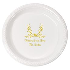 Pine Berry Antlers Plastic Plates