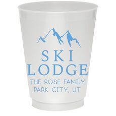 Mountain Ski Lodge Colored Shatterproof Cups