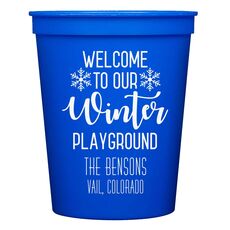 Welcome To Our Winter Playground Stadium Cups