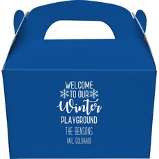 Welcome To Our Winter Playground Gable Favor Boxes