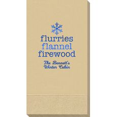 Flurries Flannel Firewood Guest Towels