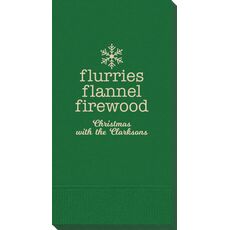 Flurries Flannel Firewood Guest Towels