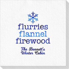 Flurries Flannel Firewood Deville Napkins