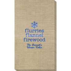 Flurries Flannel Firewood Bamboo Luxe Guest Towels