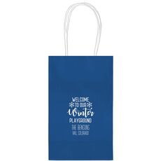 Welcome To Our Winter Playground Medium Twisted Handled Bags