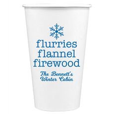 Flurries Flannel Firewood Paper Coffee Cups