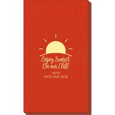 Enjoy Sunset on our Cliff Linen Like Guest Towels