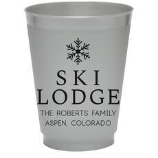 Snowflake Ski Lodge Colored Shatterproof Cups