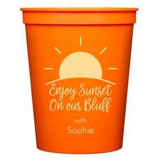 Enjoy Sunset on our Bluff Stadium Cups