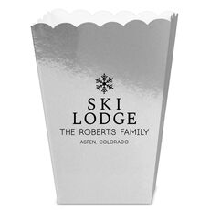 Snowflake Ski Lodge Mini Popcorn Boxes