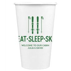 Eat Sleep Ski Paper Coffee Cups