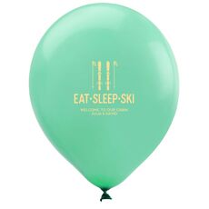 Eat Sleep Ski Latex Balloons