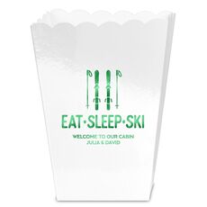 Eat Sleep Ski Mini Popcorn Boxes