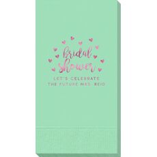Confetti Hearts Bridal Shower Guest Towels
