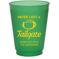 Never Lost A Tailgate Colored Shatterproof Cups