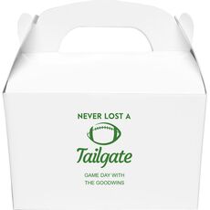 Never Lost A Tailgate Gable Favor Boxes