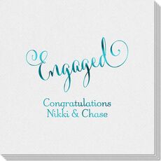 Romantic Engaged Linen Like Napkins