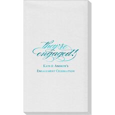 Script They're Engaged Linen Like Guest Towels