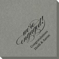 Script We're Engaged Linen Like Napkins