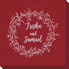 Vine Wreath Linen Like Napkins