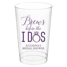 Brews Before The I Dos with Rings Clear Plastic Cups