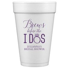 Brews Before The I Dos with Rings Styrofoam Cups