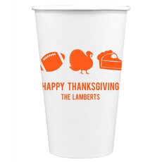 Football Turkey Pie Paper Coffee Cups