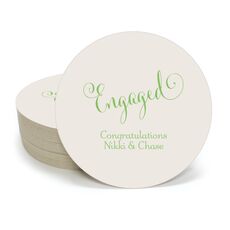 Romantic Engaged Round Coasters