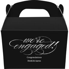 Script We're Engaged Gable Favor Boxes