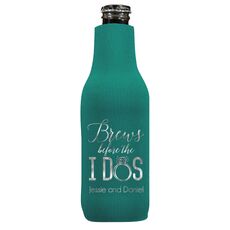 Brews Before The I Dos with Rings Bottle Huggers
