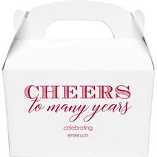 Cheers To Many Years Gable Favor Boxes