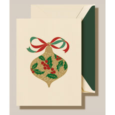Filigree Ornament Folded Holiday Cards - Raised Ink